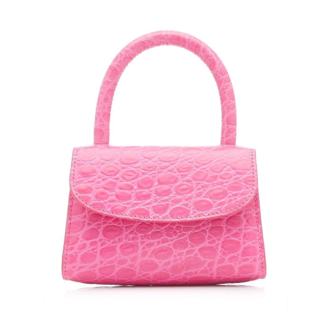 By Far Mini Croc embossed leather shoulder bag